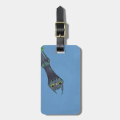 青いモンスター ラゲッジタグ (正面縦)