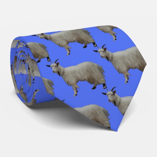 青いヤギのタイ ネクタイ (ロール)