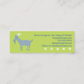 青いヤギ工芸石鹸職人かわいい農業家畜 スキニー名刺 (裏面)