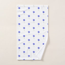 青いヤグルマギク手タオル ハンドタオル