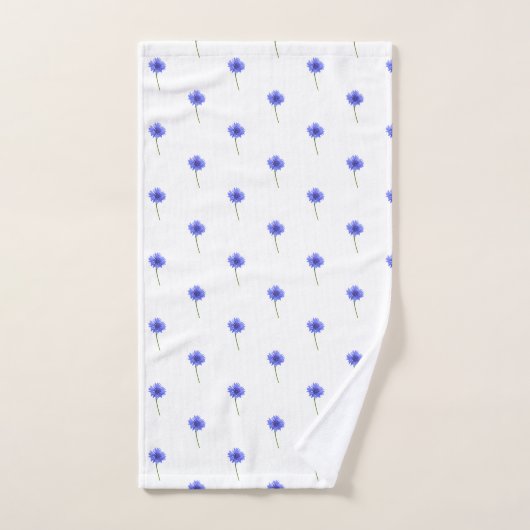 青いヤグルマギク手タオル ハンドタオル (ハンドタオル)