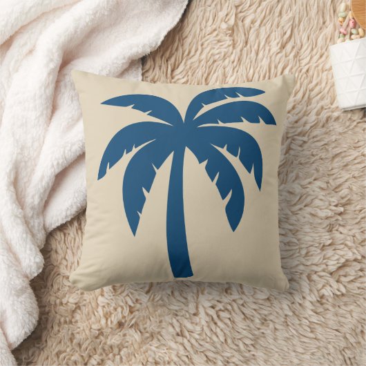 青いヤシの木の枕 クッション (ブランケット)