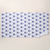 青いヤシの木 ビーチタオル (正面)