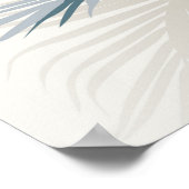 青いヤシの葉（影あり） ポスター (角)