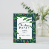 青いヤドリギ | ホリデーパーティー招待状 シーズンポストカード (スタンド正面)