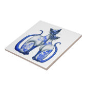 青いヤナギのシャム猫 タイル (側面)