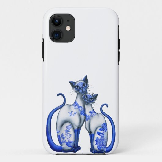 青いヤナギのシャム猫 Case-Mate iPhoneケース (裏面)