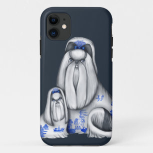 青いヤナギのシーズー（犬）のTzusのiPhone 5の箱 iPhone 11 ケース