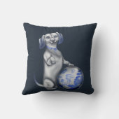 青いヤナギのダックスフントの枕 クッション (裏面)