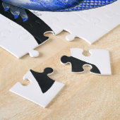 青いヤナギのフクロウ ジグソーパズル (側面)