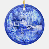"青いヤナギの世界"の陶磁器のオーナメント、元の芸術 セラミックオーナメント (裏面)
