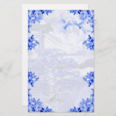 "青いヤナギの世界" 15の~のエレガントな文房具 便箋 (正面/裏面)