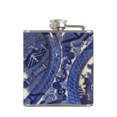 青いヤナギの中国のプレートパターンデザインオリエンタル フラスク (裏面)