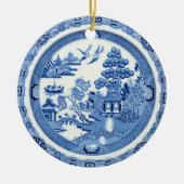 青いヤナギの円形のオーナメント2のイメージ セラミックオーナメント (正面)