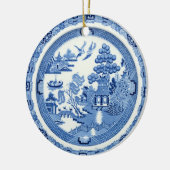 青いヤナギの円形のオーナメント2のイメージ セラミックオーナメント (左)