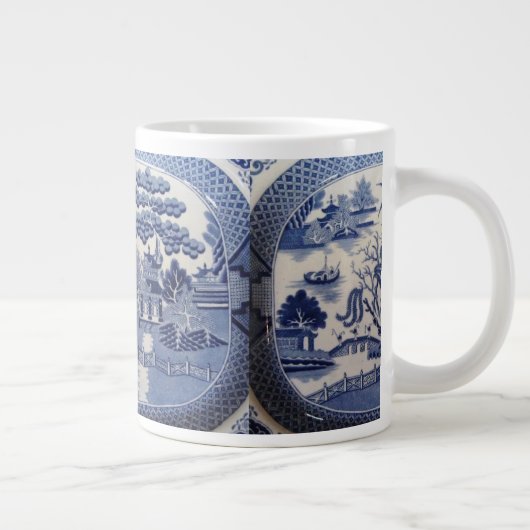 青いヤナギの大きいマグ ジャンボコーヒーマグカップ (右)