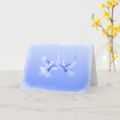 "青いヤナギの鳩" 2つの~のブランクの中の挨拶状 カード (黄色い花)