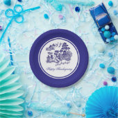 青いヤナギパターンあなたの挨拶か休日 ペーパープレート (パーティー)