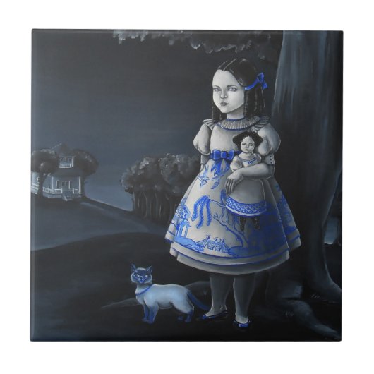 青いヤナギ タイル (正面)