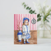 青いヤナギBru ポストカード (スタンド正面)