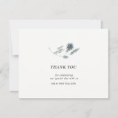 青いヤマハハコの花の感謝を伝えるカード - 平型 サンキューカード (正面)