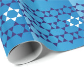 青いユダヤ人の星 ラッピングペーパー (ロールコーナー)
