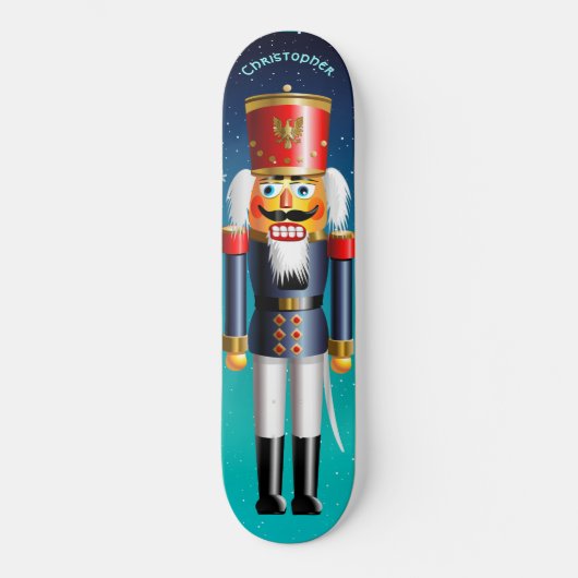 青いユニフォームのくるみ割りの戦わない兵隊 スケートボード (正面)