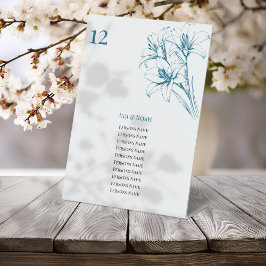 青いユリの結婚アウトライン番号 台座サイン