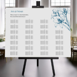 青いユリの結婚輪郭の座席表 ポスター