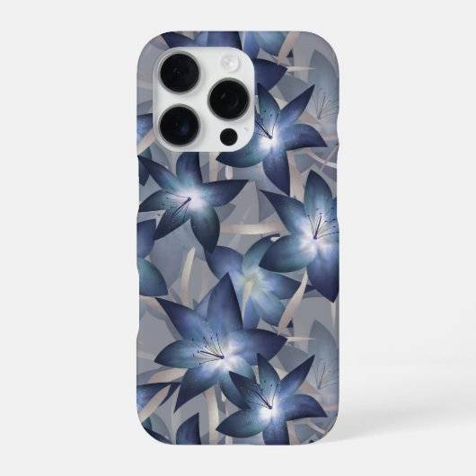 青いユリ iPhoneケース (裏面)
