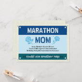 青いユーモアマラソン ママ 母の日 カード (正面/裏面インサイチュ)
