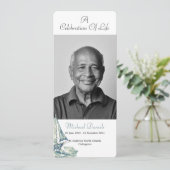 青いヨットの生命の祝い写真カード 招待状 (スタンド正面)