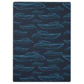 青いヨットパターン クリップボード (裏面)