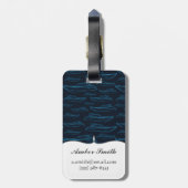 青いヨットパターン ラゲッジタグ (裏面縦)