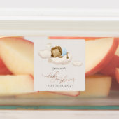 青いライオン赤ちゃんシャワーラベル ラベル (貼付)