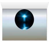 青いライトのキリスト教の十字 (内部横(下))