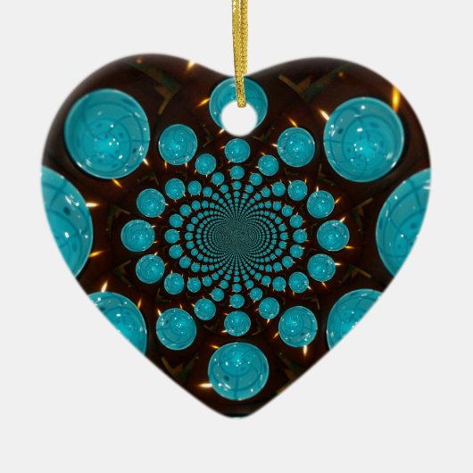 青いライト セラミックオーナメント (正面)