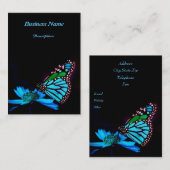 青いライト-垂直の蝶 名刺 (正面/裏面)
