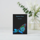 青いライト-垂直の蝶 名刺 (スタンド正面)