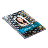 青いライン石の写真の背景 ノートブック (右側)