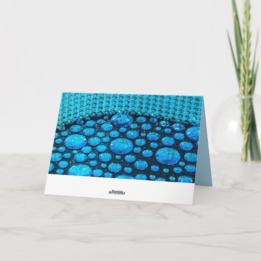 青いライン石の宝石が記念日を印象付ける カード (裏面)