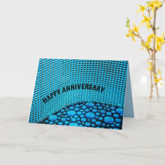 青いライン石の宝石が記念日を印象付ける カード (黄色い花)