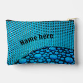 青いライン石の宝石と宝石がパーソナライズ アクセサリーポーチ (裏面)