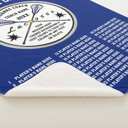 青いラクロスコーチのギフトすべてのプレイヤーの名前 シェルパブランケット (3/4)