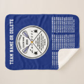 青いラクロスコーチのギフトすべてのプレイヤーの名前 シェルパブランケット (正面(横))