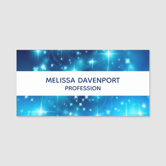 青いラクールイきらめくトの抽象芸術 名札 (正面)