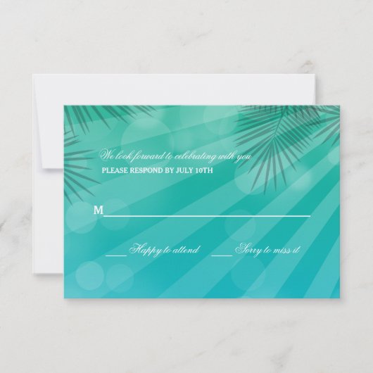 青いラグーンの応答カード 招待状 (正面)