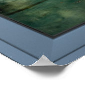 青いラグーンの窓の風景 – 幻想 ポスター (角)