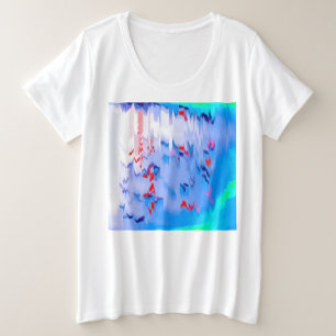 青いラグーン プラスサイズTシャツ