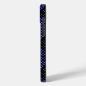 青いラスターパターン01黒い背景 Case-Mate iPhoneケース (裏面 / 左)